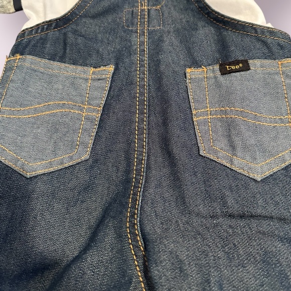Baby Lee Kids Denim Overall Shorts With Undershirt Size 0-3 Months - Picture 8 of 8